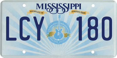 MS license plate LCY180