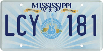 MS license plate LCY181