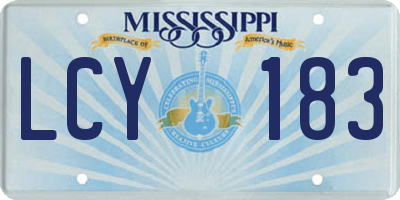 MS license plate LCY183