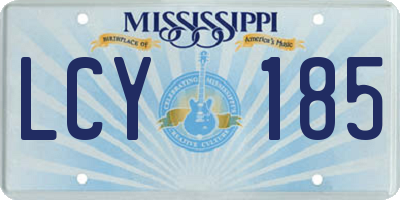 MS license plate LCY185