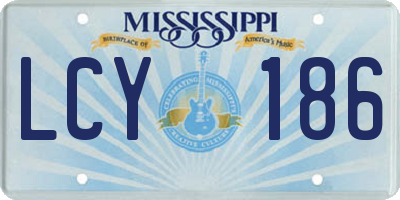 MS license plate LCY186