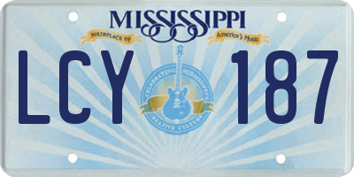MS license plate LCY187