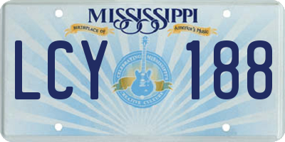 MS license plate LCY188