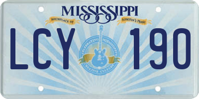 MS license plate LCY190