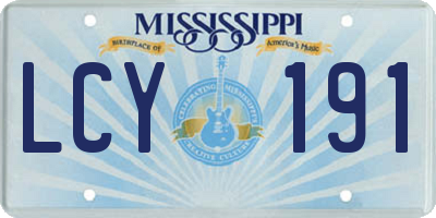 MS license plate LCY191