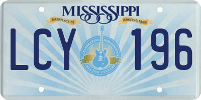 MS license plate LCY196