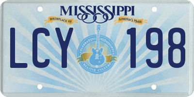MS license plate LCY198