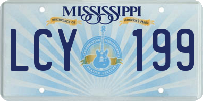 MS license plate LCY199