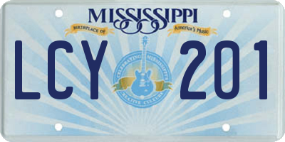 MS license plate LCY201