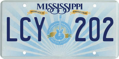 MS license plate LCY202