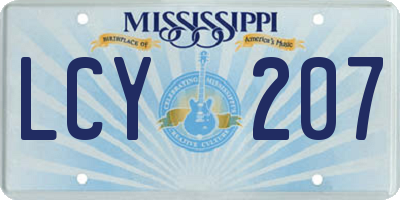 MS license plate LCY207