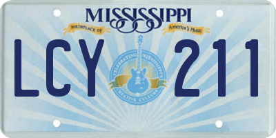 MS license plate LCY211