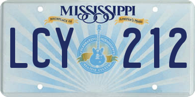 MS license plate LCY212