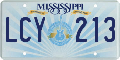 MS license plate LCY213