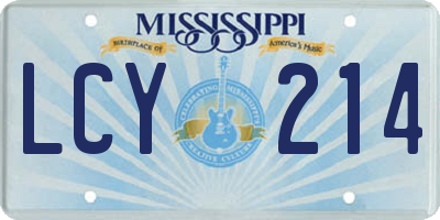 MS license plate LCY214