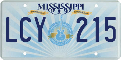 MS license plate LCY215