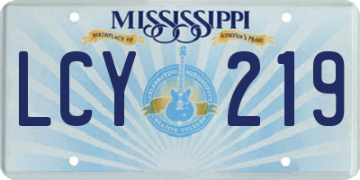 MS license plate LCY219