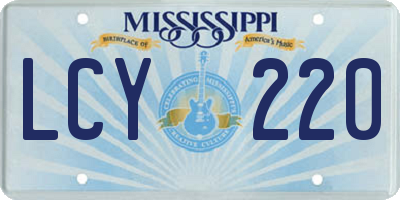 MS license plate LCY220