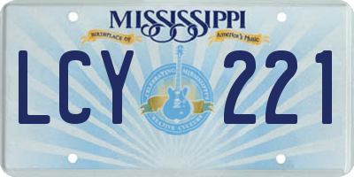 MS license plate LCY221