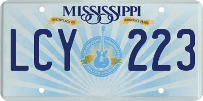 MS license plate LCY223