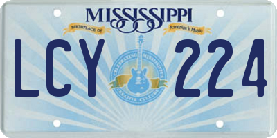 MS license plate LCY224
