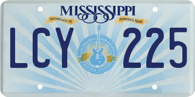 MS license plate LCY225