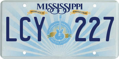 MS license plate LCY227