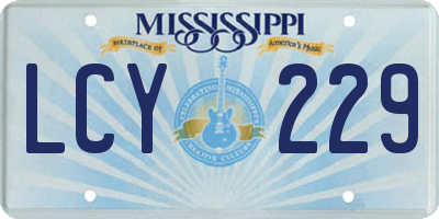 MS license plate LCY229
