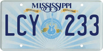 MS license plate LCY233