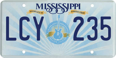 MS license plate LCY235