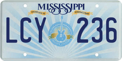 MS license plate LCY236