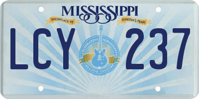 MS license plate LCY237