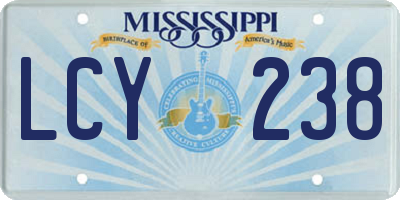 MS license plate LCY238