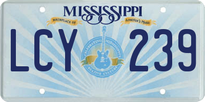 MS license plate LCY239