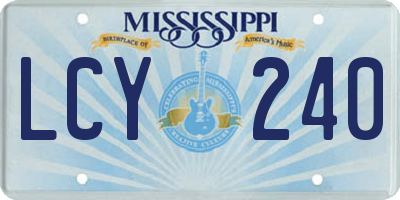 MS license plate LCY240