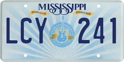 MS license plate LCY241