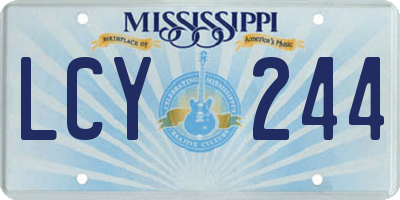 MS license plate LCY244
