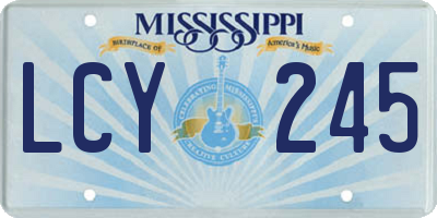MS license plate LCY245