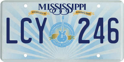 MS license plate LCY246