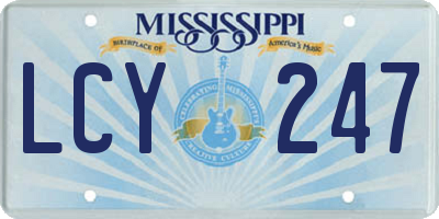 MS license plate LCY247