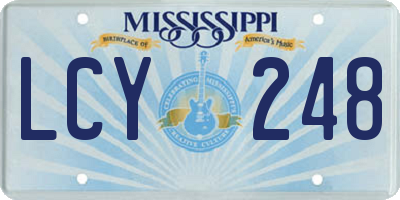 MS license plate LCY248