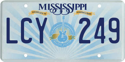 MS license plate LCY249