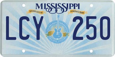 MS license plate LCY250