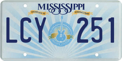 MS license plate LCY251