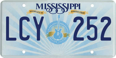 MS license plate LCY252