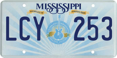 MS license plate LCY253