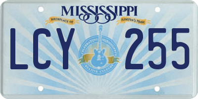 MS license plate LCY255