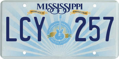 MS license plate LCY257