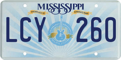 MS license plate LCY260