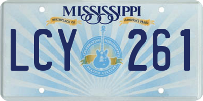 MS license plate LCY261